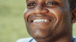 man with white teeth