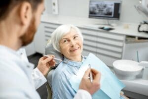 senior woman at the dentist