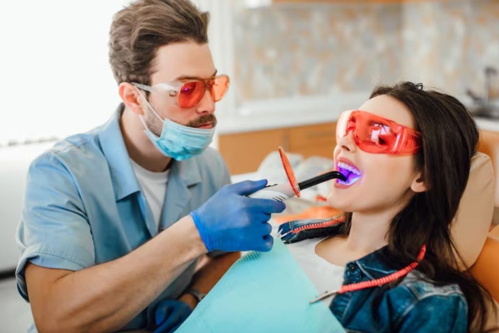 professional teeth cleaning during a routine dental appointment.